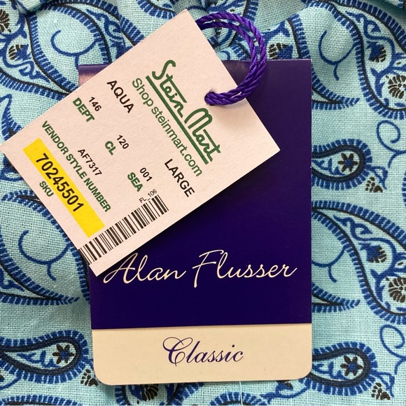 Alan Flusser Classic Paisley Print Button Down Shirt - L - Picture 7 of 8